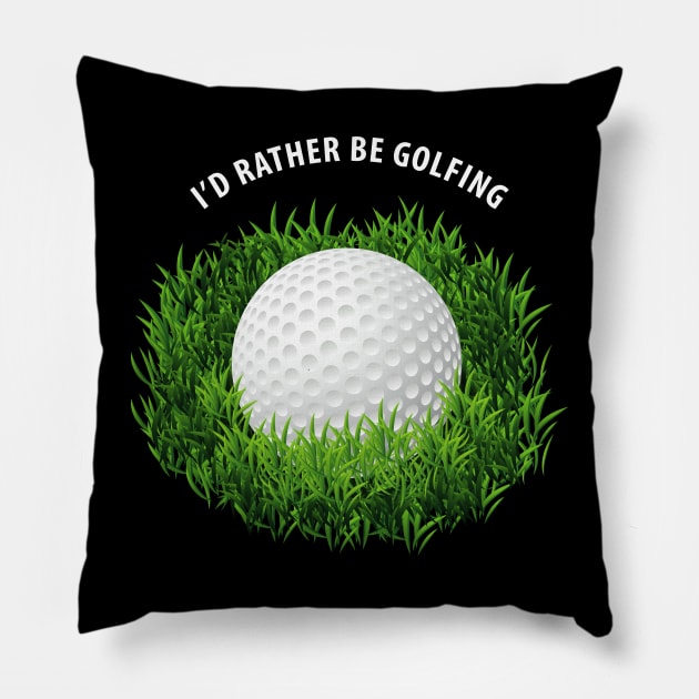 Golf Ball In The Grass Pillow by SWON Design