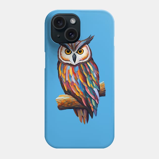 Colorful owl oilpainting Phone Case by Bwiselizzy