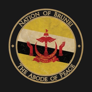 Vintage Nation of Brunei the Abode of Peace Asia Asian Flag T-Shirt