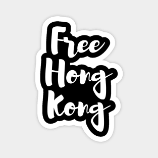 Free Hong Kong - Typographic Style Magnet