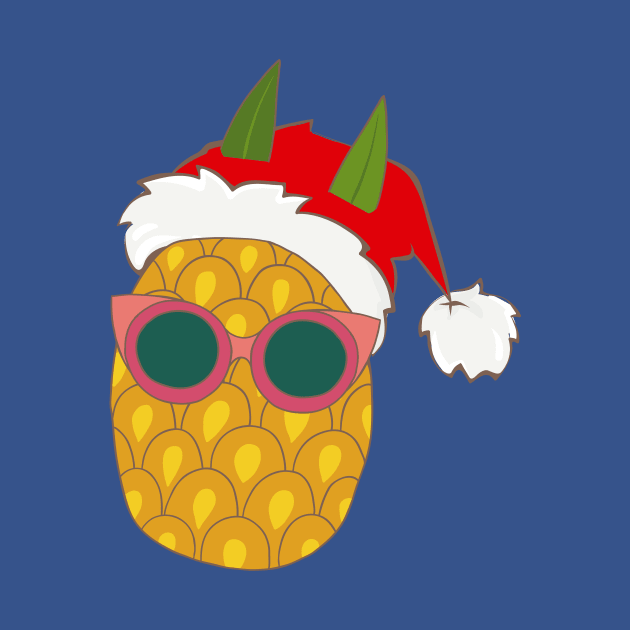 Pineapple Funny Punctured Hat Christmas Tee T-Shirt by geekandgamerstore