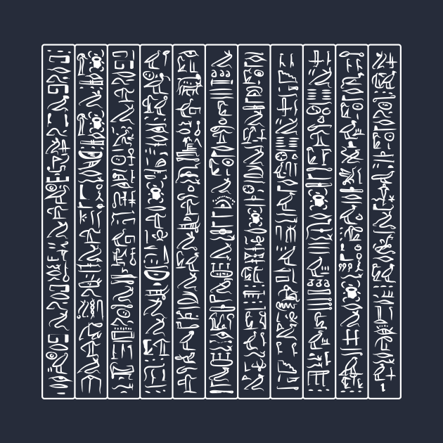 Ancient Egypt hyeroglyphs White pattern repeat by Drumsartco