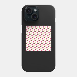 Pink, Brown and yellow dots pattern Phone Case