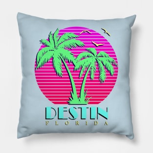 Destin Florida Palm Trees Sunset Pillow