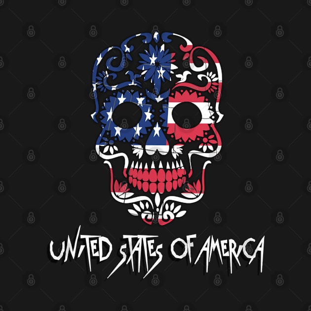 USA skull flag by momo1978