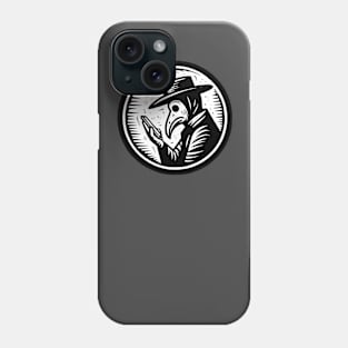 Linocut Plague Doctor Plague Alert Phone Case