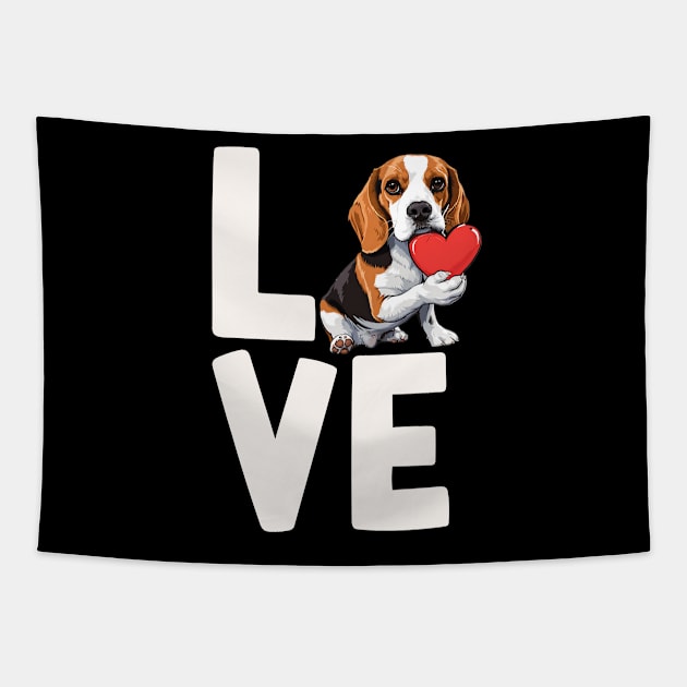 Beagle Love Tapestry by The Jumping Cart