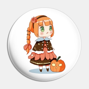 Mayu Chibi Halloween Pumpkin Girl Pin