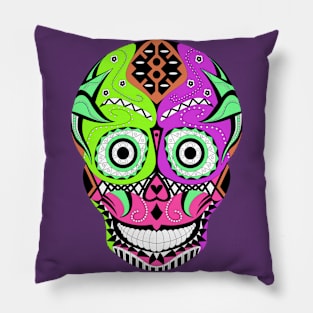 skull o mania mandala ecopop Pillow