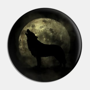Howling Wolf and Night Moon Pin