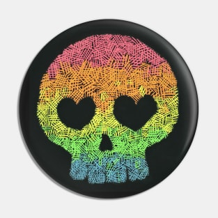 Kawaii Rainbow Skull Pin