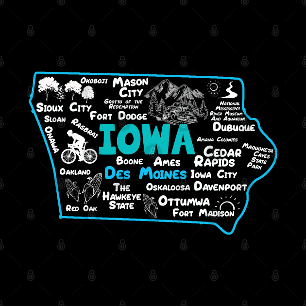 Iowa Des Moines Cedar Rapids, Sioux City, Mason City, Boone, Ames, Davenport, Ottumwa, Fort Madison by BoogieCreates