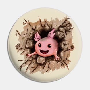 Axolotl in a Wall Hole Pin