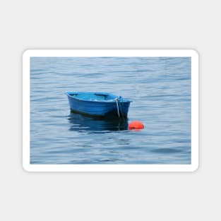 Anchored Blue Rowing Boat Sea Magnet