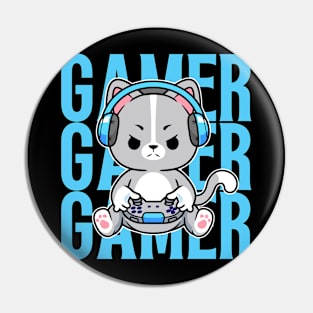 Gamer Cat Pin