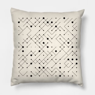 Geometric Exploration V - Connecting Dots (Inverted colors) Pillow