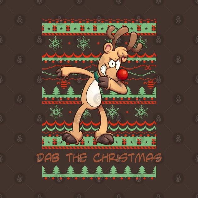 Christmas Dabbing Reindeer Rudolph - Dab Dance Slogan 1 by EDDArt