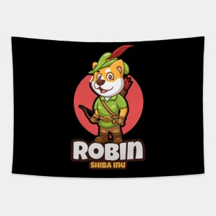 Robinhood Shiba Inu Crypto Currency Design Tapestry