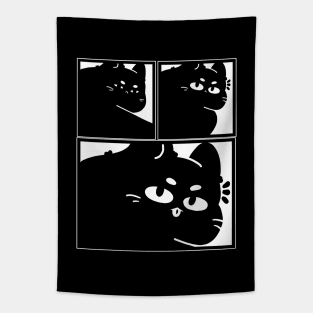 funny black cat Tapestry