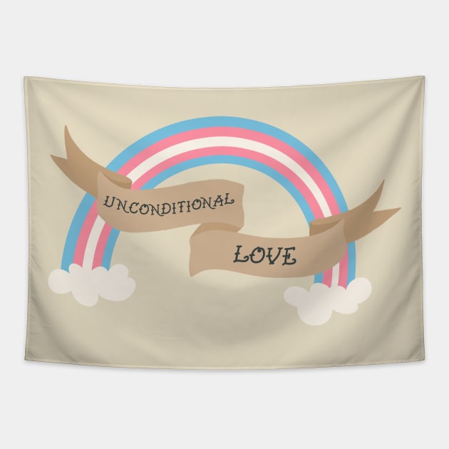 Unconditional Love Trans Ally Tapestry by Ollie Day Art