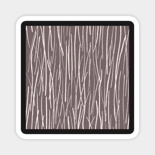 Pine Needles - Abstract organic lines in soft grey and off white Magnet