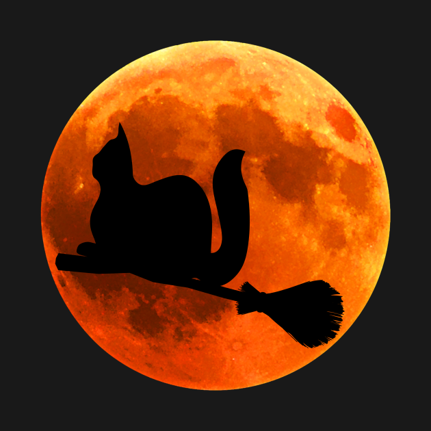 Disover Maine Coon Cat Silhouette Moon Halloween kawaii - Cat - T-Shirt