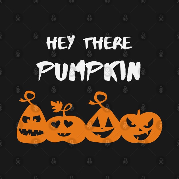 Hey There Pumpkin | Funny Halloween Art Theme | Spooky Pumpkin Greeting | Holiday Gifts by mschubbybunny