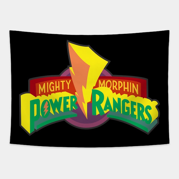 mighty morphin power ranger logo Tapestry by kladenko