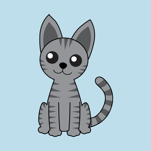 Grey Striped Cat by Mstiv