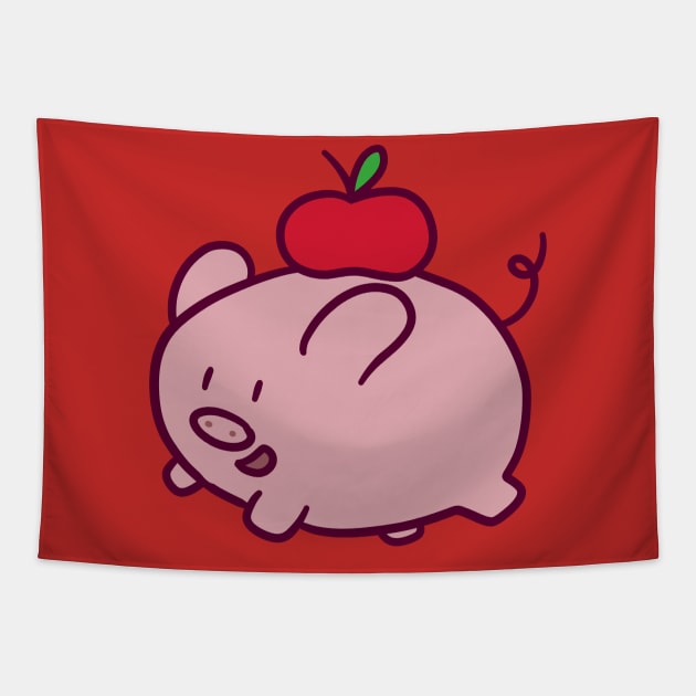 Apple Pig Tapestry by saradaboru