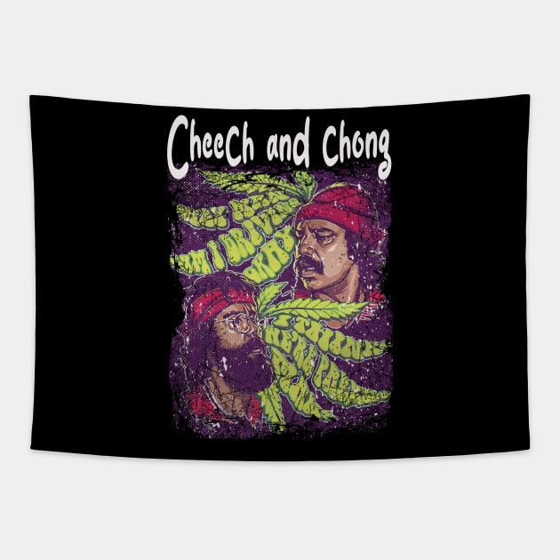 Graphic Art Smoky Cheech Comedy Tapestry by Black Demon Bear