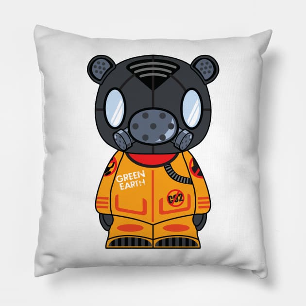Masked Bear Pillow by zoneo