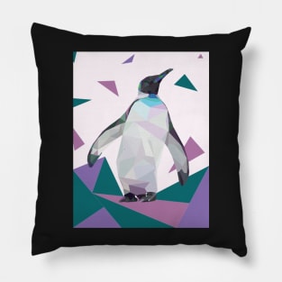 Purple Geo-Penguin Pillow