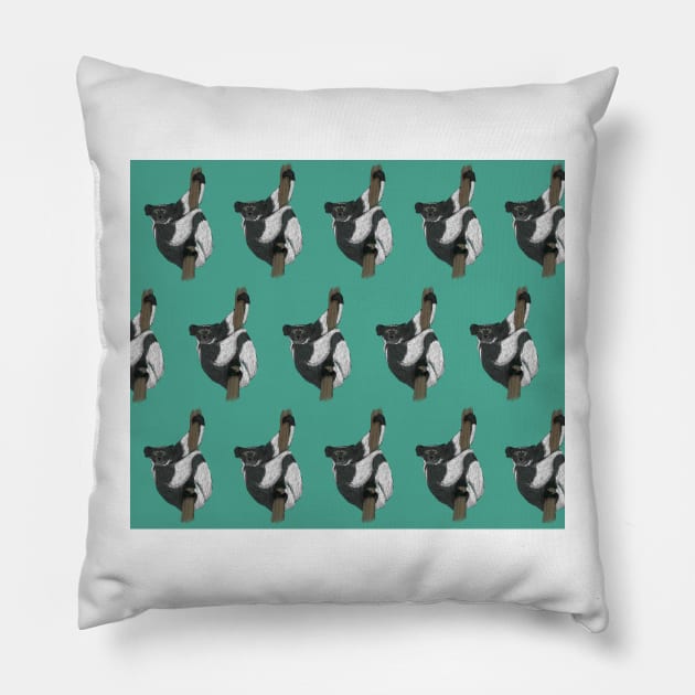 Amazing Indri - on green Pillow by ButtonandSquirt