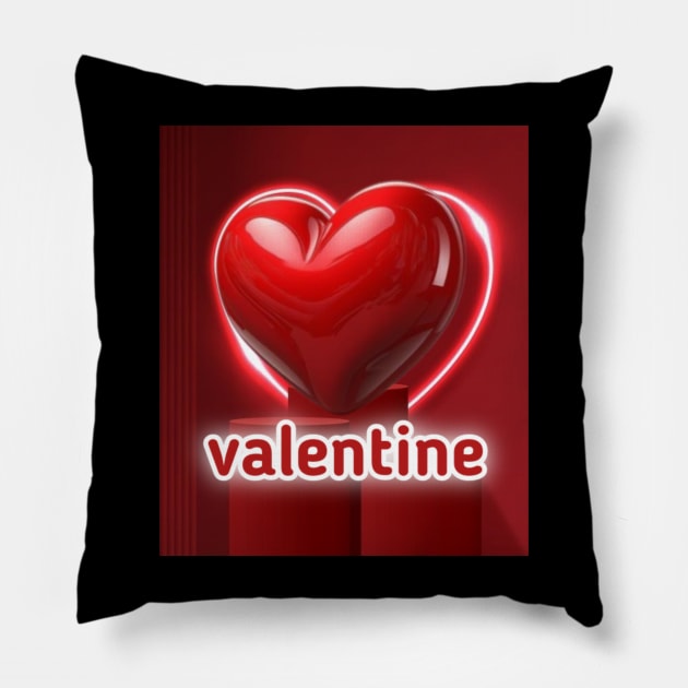 Valentine love tee design Pillow by Hade designs 