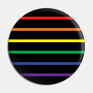 Gay Pride Flag Rainbow Stripes Black Background Pin