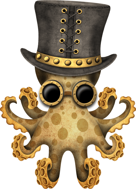 Steampunk Baby Octopus Kids T-Shirt by jeffbartels