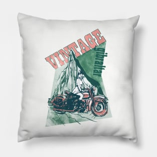 Retro Vintage Gibraltar Harley illustration Pillow