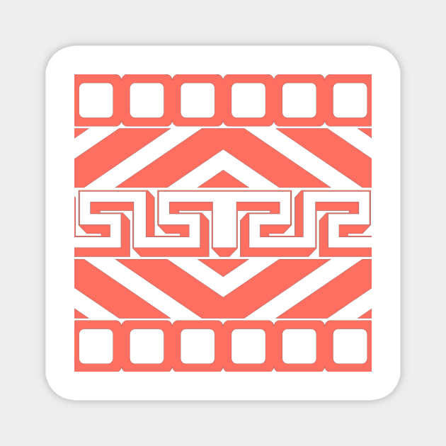 LIVING CORAL GEOMETRIC PATTERN Magnet by colorsandpatterns