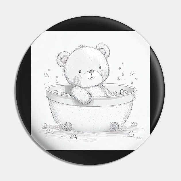 Adorable Baby Bear Nursery Child Illustration Pin by unrealartwork