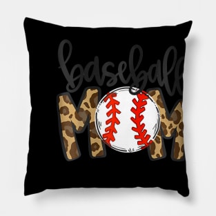 Mothers Day Baseball Mom Leopard Game Day Vibes T Ball Mom Pillow