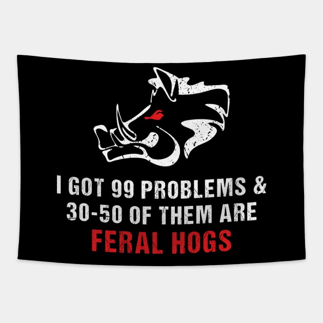 30-50 feral hogs Tapestry by WildZeal