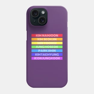 BTS Boys Names - Rainbow Phone Case