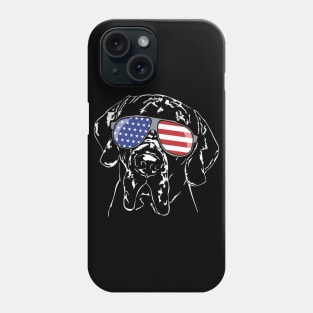 Funny Proud Great Dane American Flag sunglasses dog Phone Case