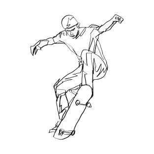 skateboarding line art T-Shirt