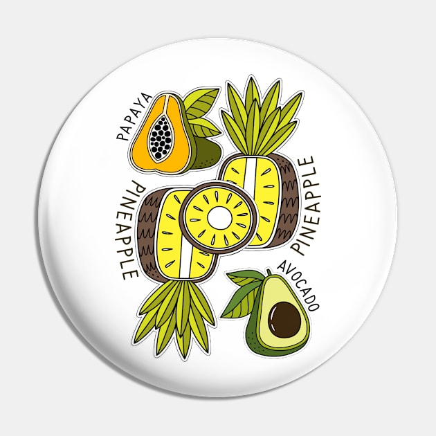 Three Fruits Illustration Pin by Choulous79