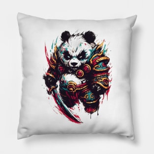 Panda warrior fantasy Pillow