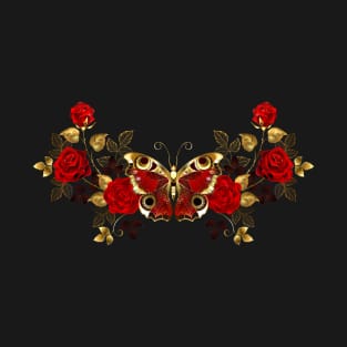 Symmetrical flower arrangement with red butterfly T-Shirt