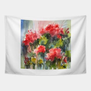 Red Geraniums Tapestry