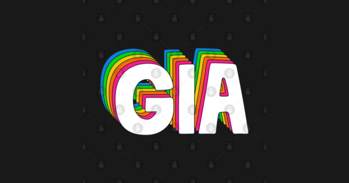 Hello My Name Is Gia Rainbow Name Tag Gia Sticker TeePublic